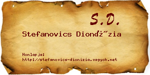 Stefanovics Dionízia névjegykártya